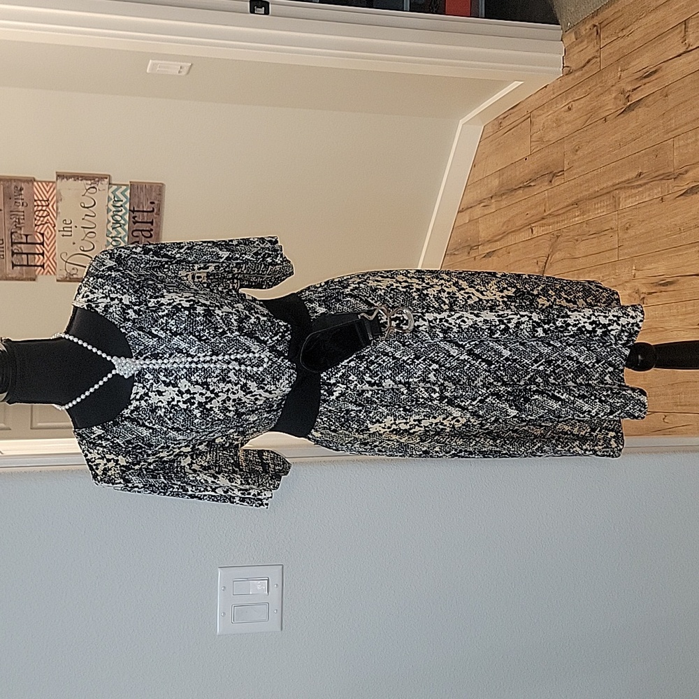 Alexandra & Oak Black White Animal Print Dress Womens Size XL